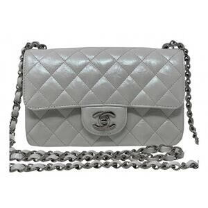 Chanel Mini Classic Flap Iridescent Crumbled Calfskin NEW 21K